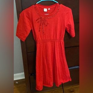 Gap red sweater dress with beading girls size XL